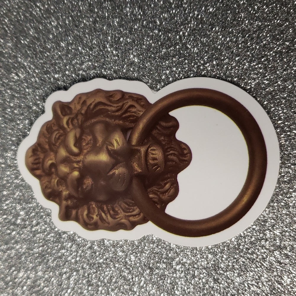 ART WATERPOOF Sticker Metal Lion Doorknocker